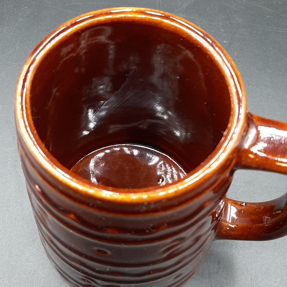 Vtg Marcrest Daisy Dot Stoneware Brown Coffee Tea Beer Mug Cup 4 Tikki Vibe 5.5" - Picture 8 of 9